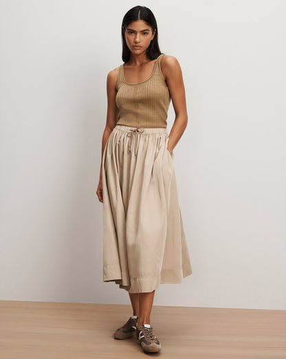 Veronica Beard | Birke Merino Wool Tank Top in Dark Khaki Dark Khaki