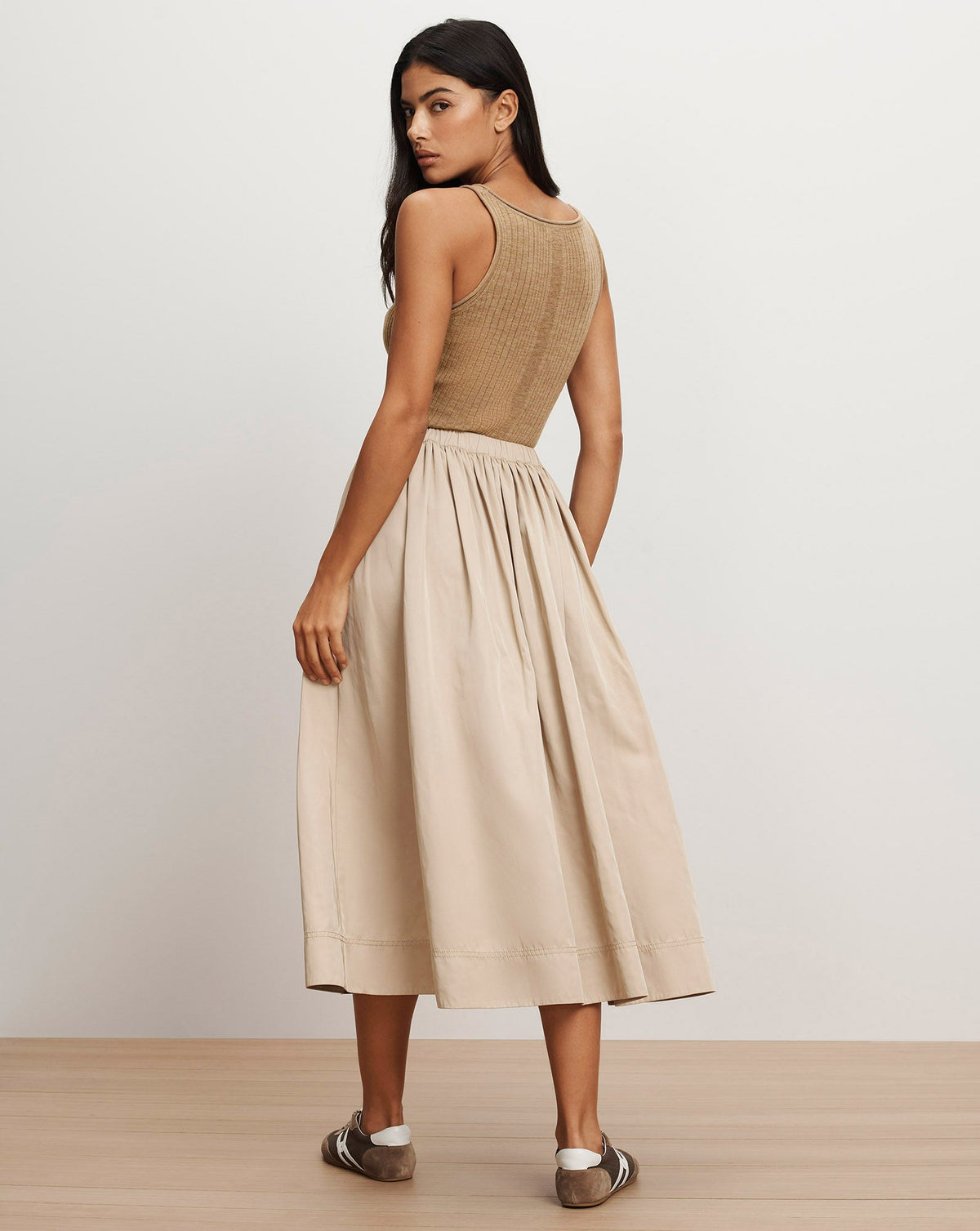 Veronica Beard | Birke Merino Wool Tank Top in Dark Khaki Dark Khaki