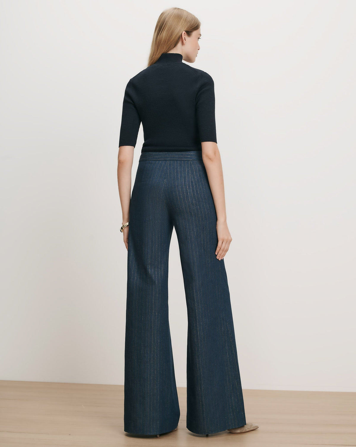 Veronica Beard | Alastair Merino Wool Pullover in Heritage Navy Melange Heritage Navy Melange