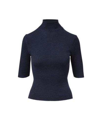 Veronica Beard | Alastair Merino Wool Pullover in Heritage Navy Melange Heritage Navy Melange