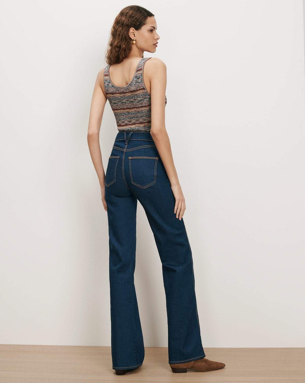 Veronica Beard | Sandra Knit Tank Top in Rust Multi-Color Rust Multi