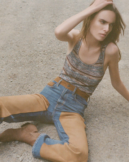 Veronica Beard | Sandra Knit Tank Top in Rust Multi-Color Rust Multi