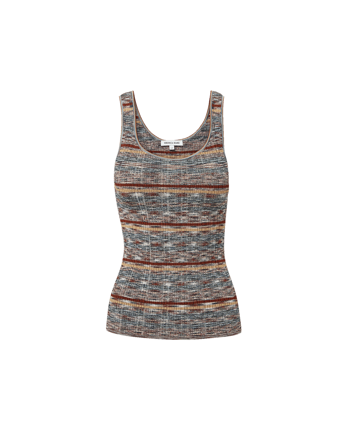 Veronica Beard | Sandra Knit Tank Top in Rust Multi-Color Rust Multi