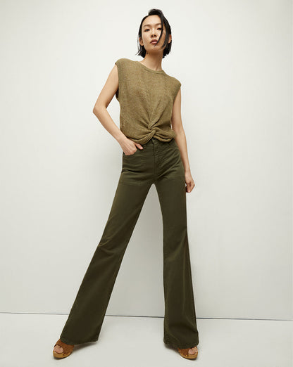 Veronica Beard | Crosbie Patch Pocket Wide-Leg Jean in Army Green Army Green