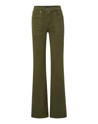 Veronica Beard | Crosbie Patch Pocket Wide-Leg Jean in Army Green Army Green