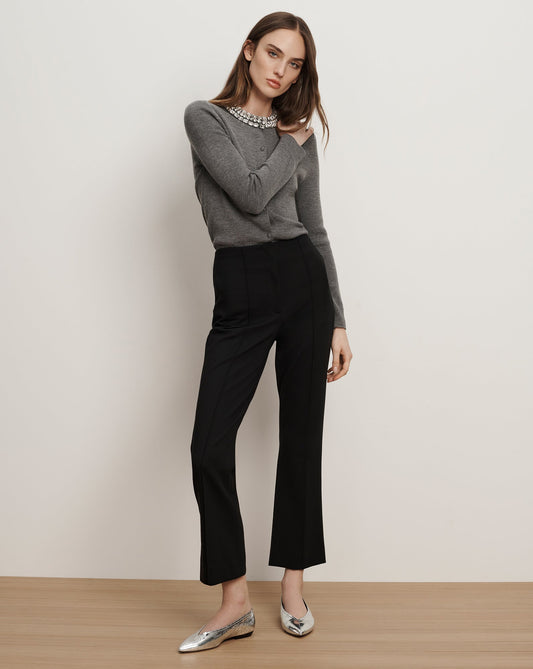 Veronica Beard | Kean Slim-Leg Cropped Pant in Black Black