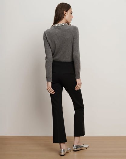 Veronica Beard | Kean Slim-Leg Cropped Pant in Black Black