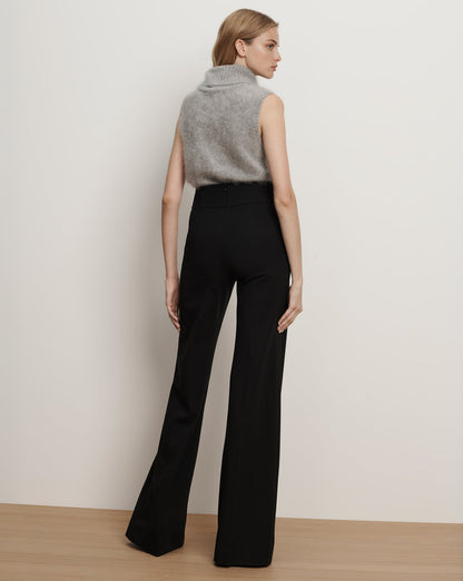 Veronica Beard | Kalinda Wide-Leg Ponte Pant in Black Black