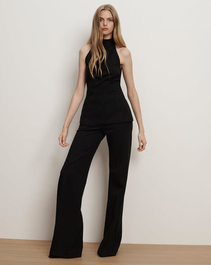 Veronica Beard | Kalinda Wide-Leg Ponte Pant in Black Black