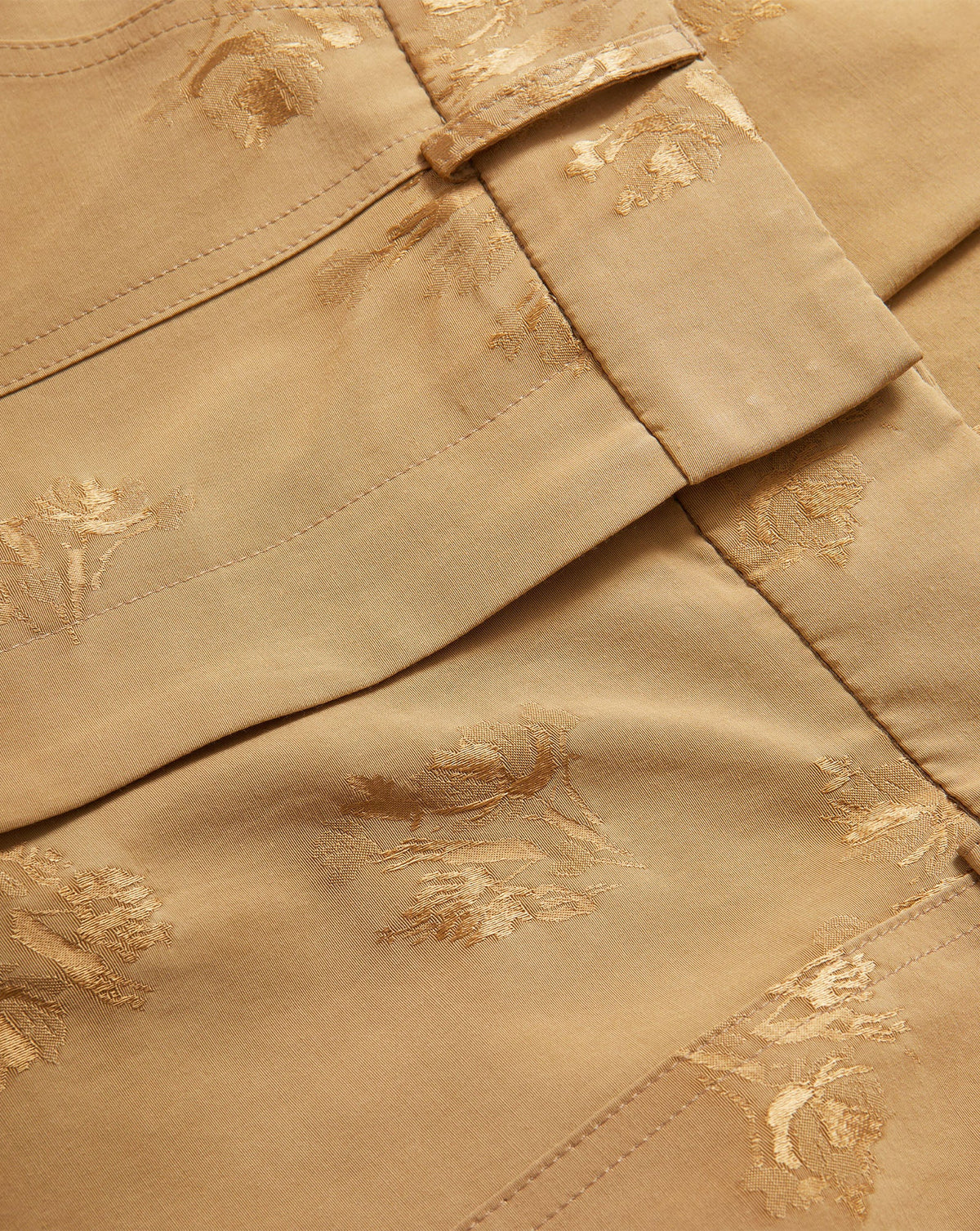 Veronica Beard | Cole Wide-Leg Floral Jacquard Pant in Tan Sand Sand