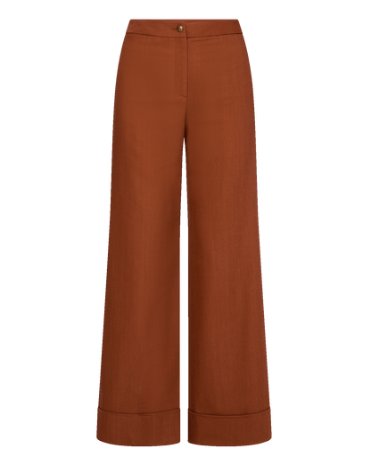 Veronica Beard | Darrell Wide-Leg Pant in Rust Rust