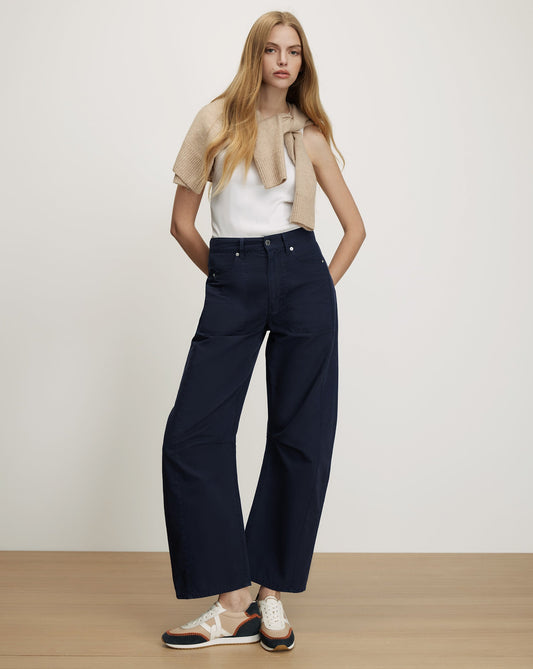Veronica Beard | Sloan Barrel Jean in Navy Blue Stone Navy Stone