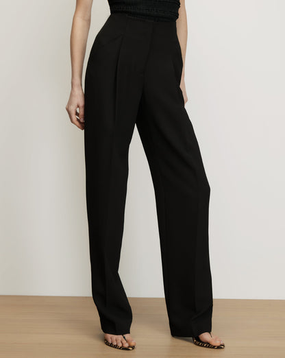 Veronica Beard | Kenneth Pleated Pant in Black Black