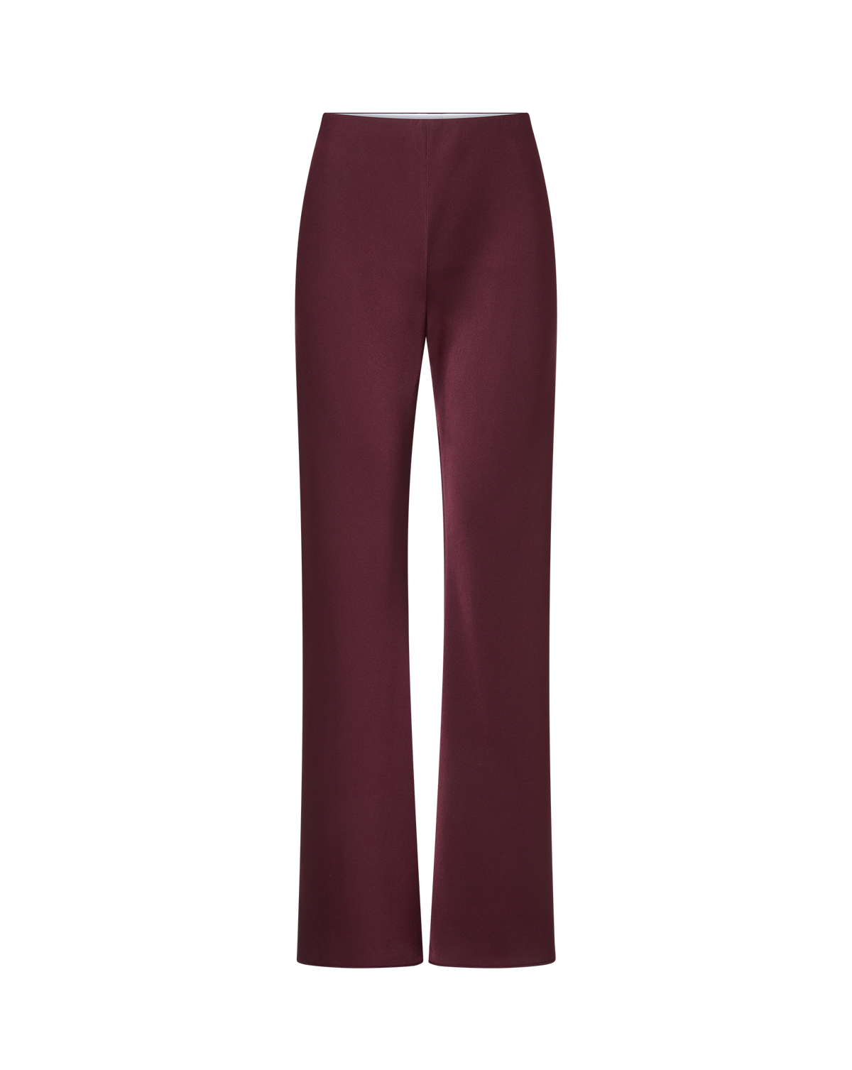 Veronica Beard | Braddock Wide-Leg Pant in Burgundy Satin Raisin Raisin