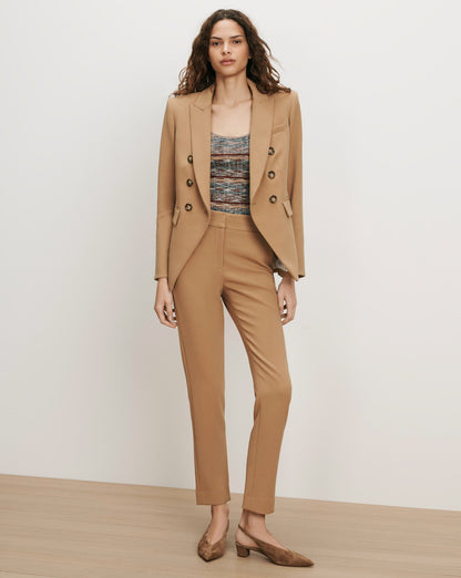 Veronica Beard | Renzo Cropped Slim-Leg Clean Waistband Pant in Heritage Khaki Heritage Khaki
