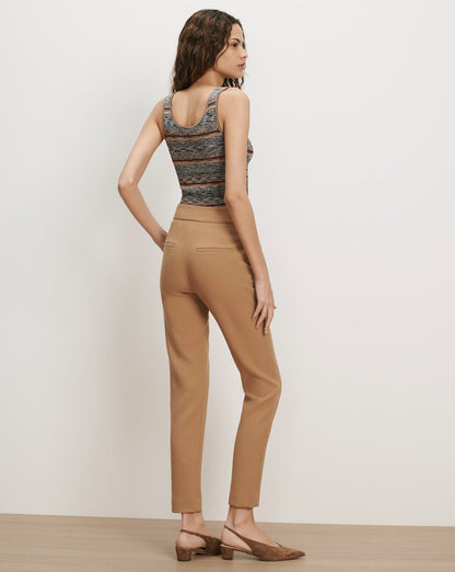 Veronica Beard | Renzo Cropped Slim-Leg Clean Waistband Pant in Heritage Khaki Heritage Khaki