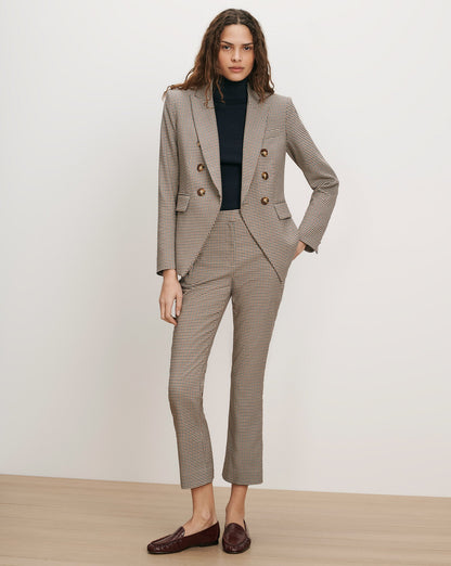 Veronica Beard | Arte Kick-Flare Pant in Rust/Navy Houndstooth Rust/Navy Multi
