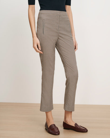 Veronica Beard | Arte Kick-Flare Pant in Rust/Navy Houndstooth Rust/Navy Multi