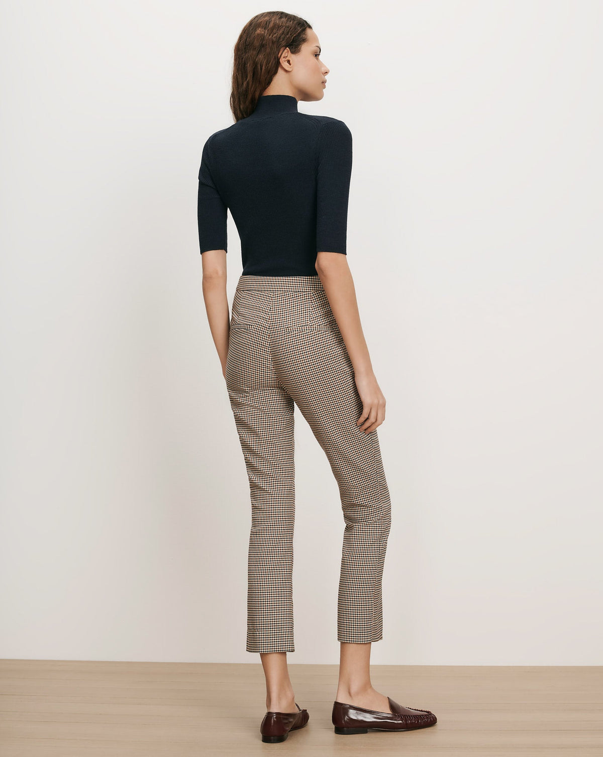 Veronica Beard | Arte Kick-Flare Pant in Rust/Navy Houndstooth Rust/Navy Multi