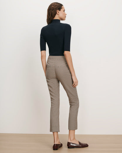Veronica Beard | Arte Kick-Flare Pant in Rust/Navy Houndstooth Rust/Navy Multi