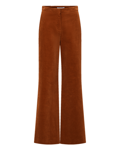 Veronica Beard | Holt Corduroy Wide-Leg Pant in Rust Red Rust