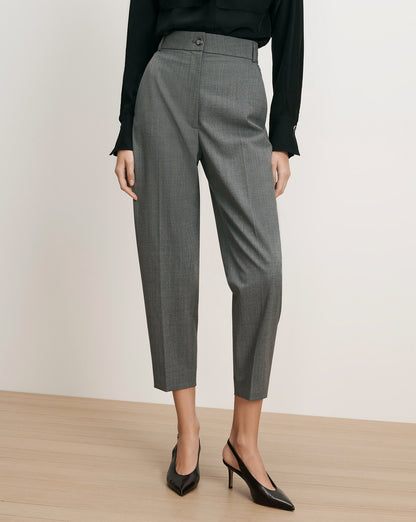 Veronica Beard | Caven Slim Cropped Pant in Medium Heather Grey Medium Heather Grey