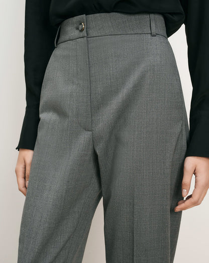 Veronica Beard | Caven Slim Cropped Pant in Medium Heather Grey Medium Heather Grey