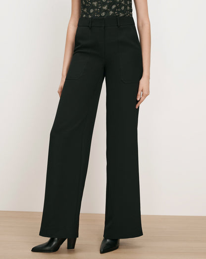Veronica Beard | Cole Tailored Wide-Leg Pant in Black Black