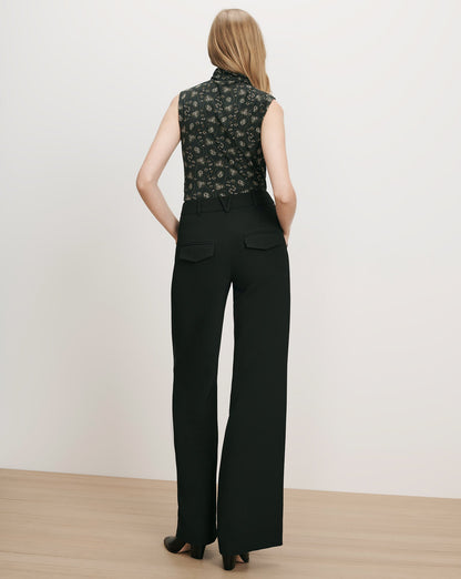 Veronica Beard | Cole Tailored Wide-Leg Pant in Black Black