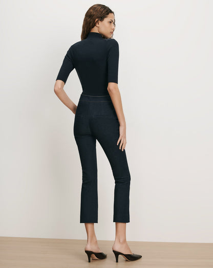 Veronica Beard | Kimra Denim Kick-Flare Pant in Dark Blue Midnight Wash