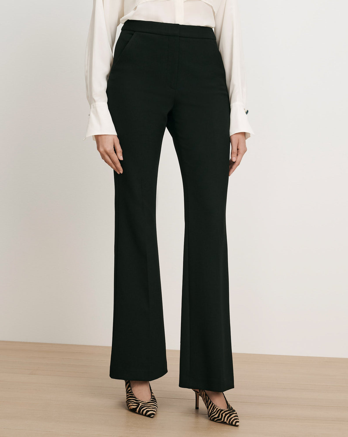 Veronica Beard | Arden Flare Pant in Black Black