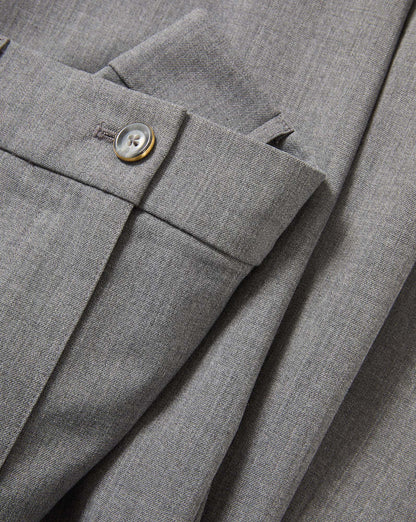 Veronica Beard | Elvi Wide-Leg Tailored Pant in Medium Heather Grey Medium Heather Grey
