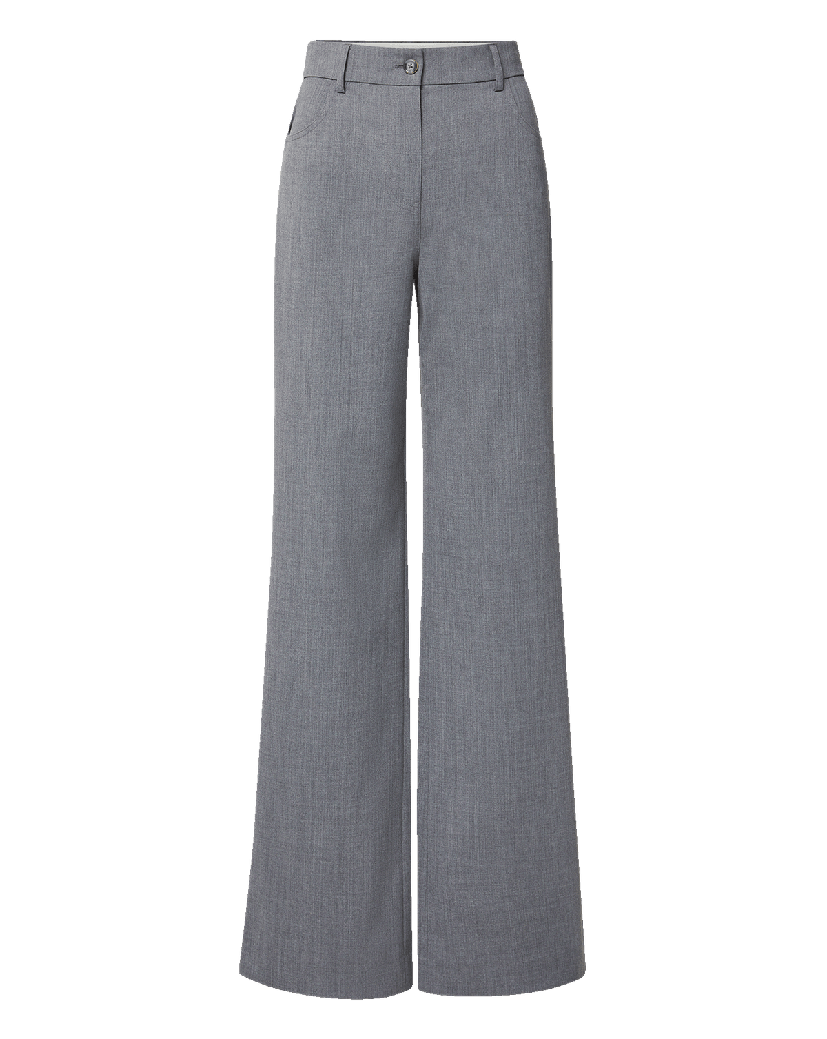 Veronica Beard | Elvi Wide-Leg Tailored Pant in Medium Heather Grey Medium Heather Grey