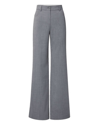 Veronica Beard | Elvi Wide-Leg Tailored Pant in Medium Heather Grey Medium Heather Grey