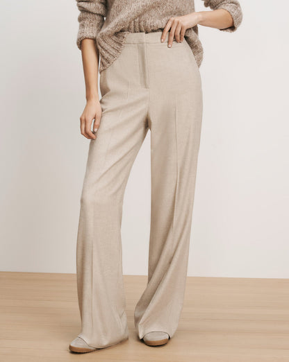 Veronica Beard | Holt Wide-Leg Pant in Oatmeal Melange Oatmeal Melange
