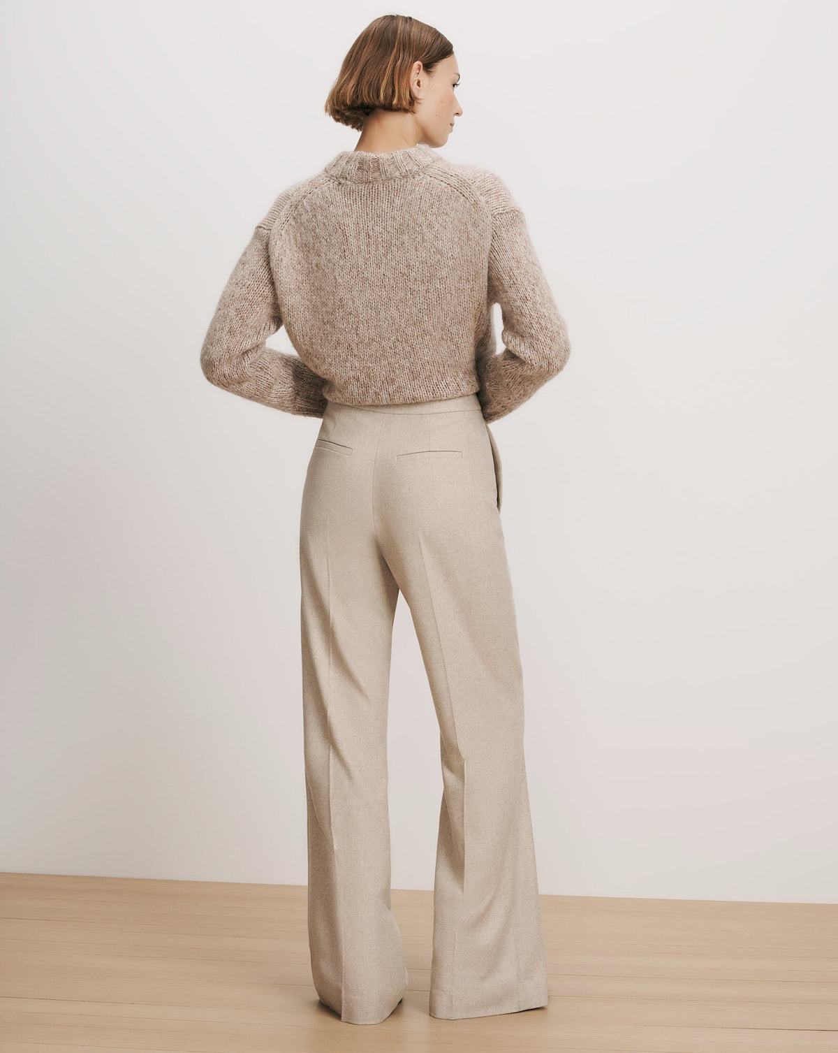 Veronica Beard | Holt Wide-Leg Pant in Oatmeal Melange Oatmeal Melange