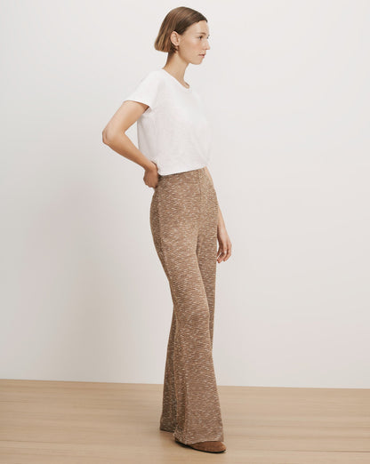 Veronica Beard | Yadira Wide-Leg Pant in Tan Melange Acorn Melange