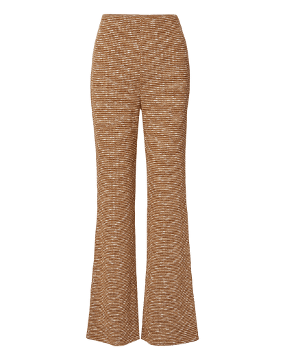 Veronica Beard | Yadira Wide-Leg Pant in Tan Melange Acorn Melange