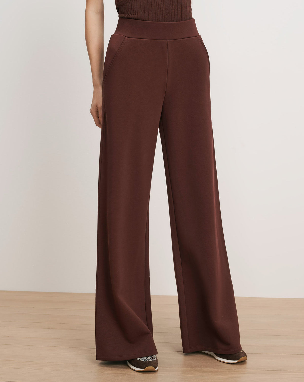 Veronica Beard | Saunder Wide-Leg Pant in Burgundy Burgundy