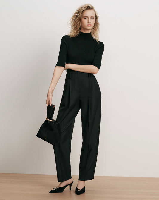 Veronica Beard | Whitlock Barrel Pant in Black Black