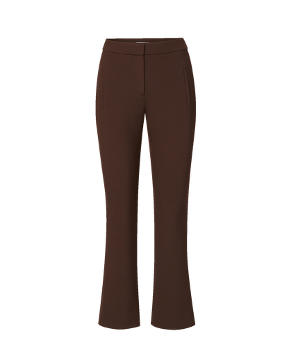 Veronica Beard | Arte Kick-Flare Cropped Pant in Dark Brown Espresso