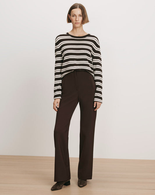 Veronica Beard | Carys Straight-Leg Pant in Dark Brown Espresso Espresso