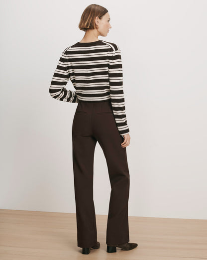 Veronica Beard | Carys Straight-Leg Pant in Dark Brown Espresso Espresso