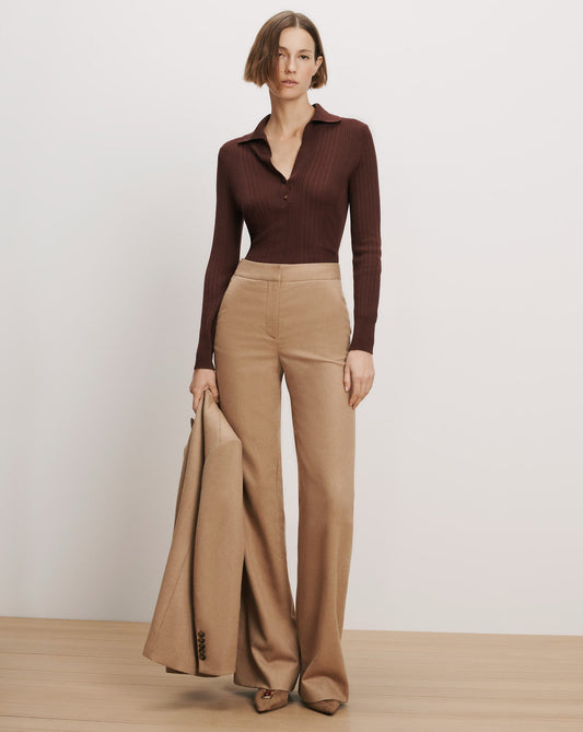 Veronica Beard | Tonelli Wide-Leg Pant in Camel Camel