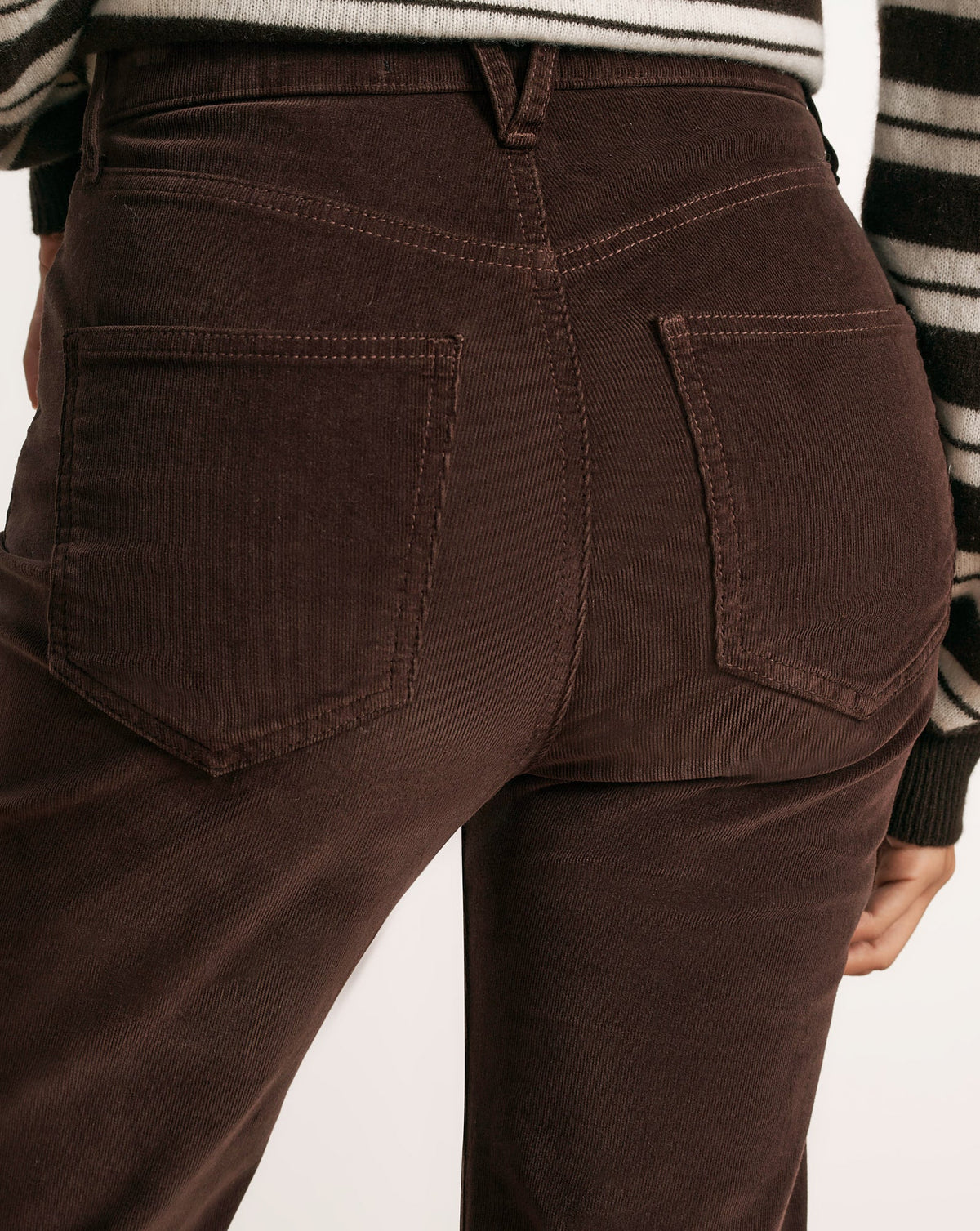 Veronica Beard | Crosbie Corduroy Slim Wide-Leg Pant in Dark Brown Espresso Espresso
