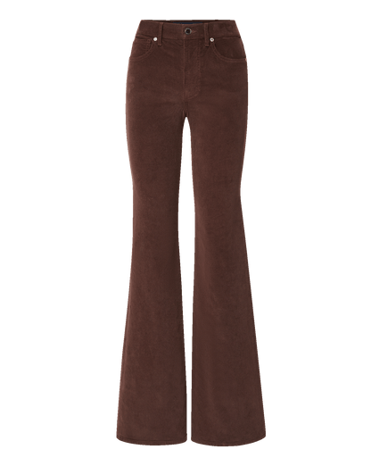 Veronica Beard | Crosbie Corduroy Slim Wide-Leg Pant in Dark Brown Espresso Espresso