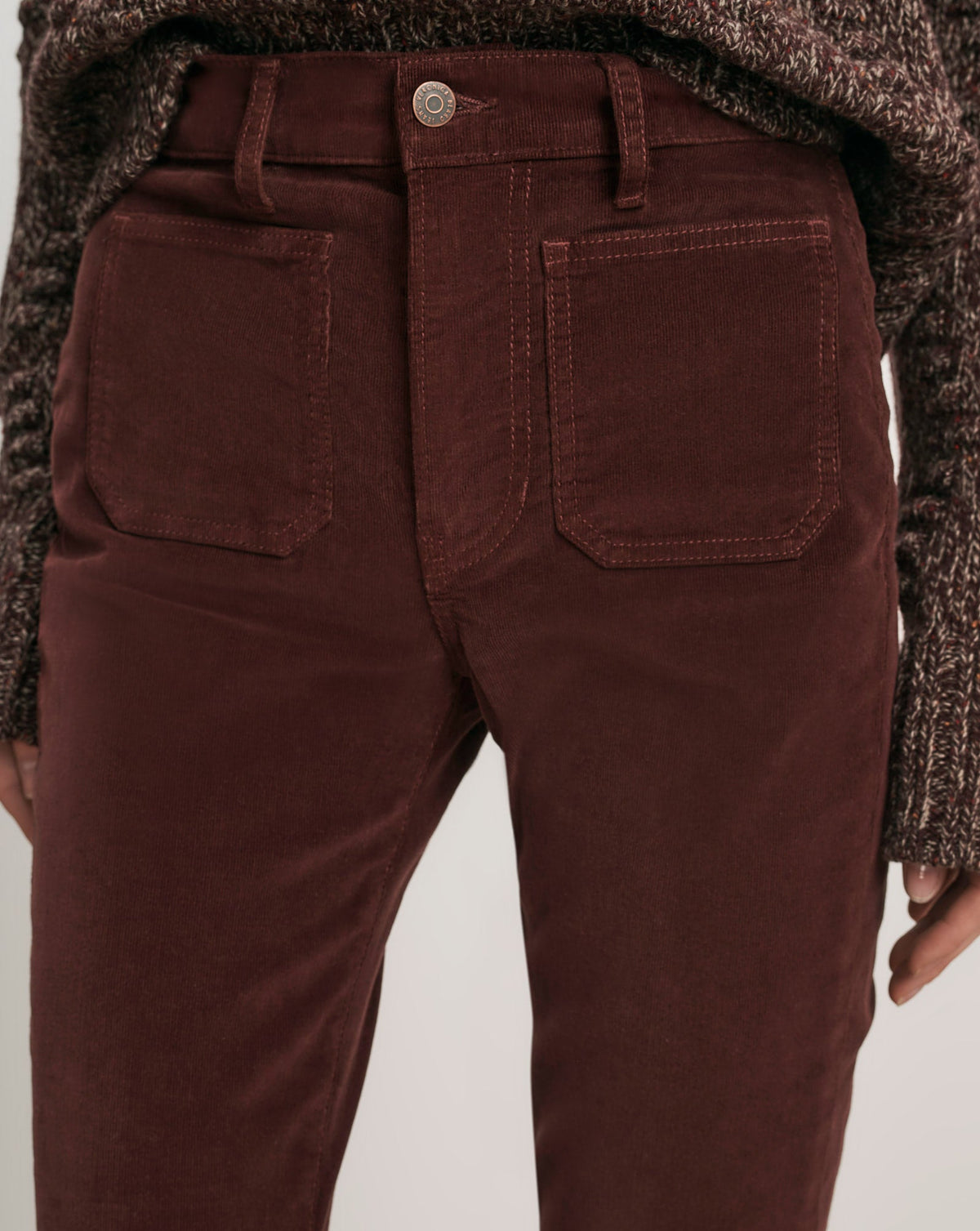 Veronica Beard | Beverly Corduroy Skinny-Flare Pant in Burgundy Burgundy
