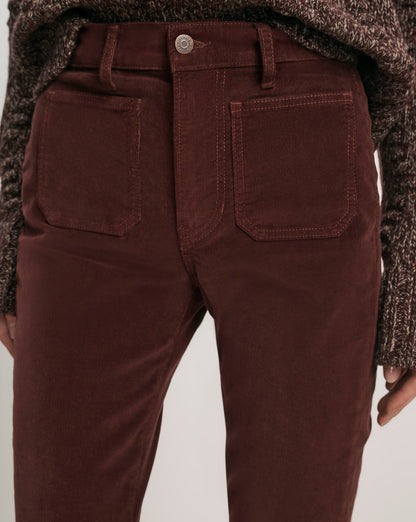 Veronica Beard | Beverly Corduroy Skinny-Flare Pant in Burgundy Burgundy