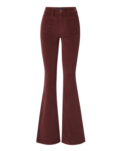 Veronica Beard | Beverly Corduroy Skinny-Flare Pant in Burgundy Burgundy