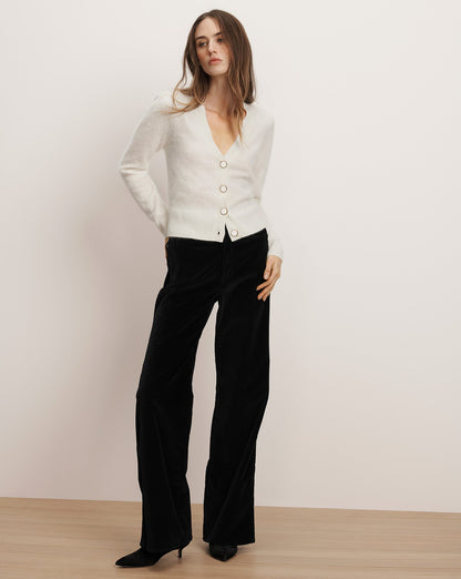 Veronica Beard | Solene Brushed Cashmere Cardigan in Ivory Ivory